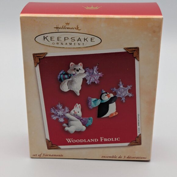 Hallmark Keepsake Woodland Frolic 2002, Set of 3 Vintage Christmas Ornaments - Picture 9 of 12